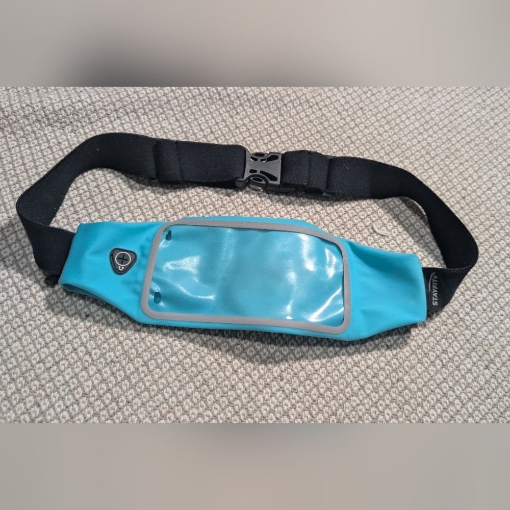 Stylish Teal Phone Case with Black Strap